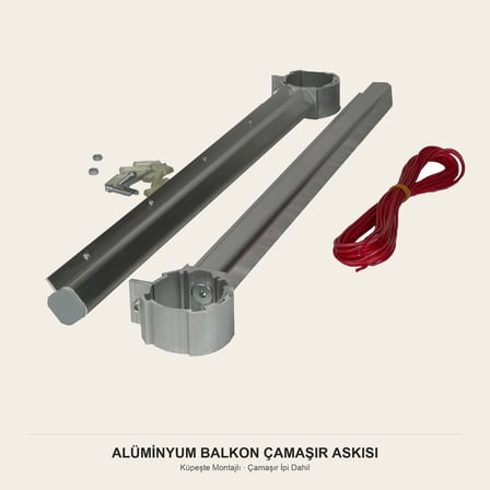 Upstyle Alüminyum Balkon Çamaşır Askısı Çamaşır İpi Dahil