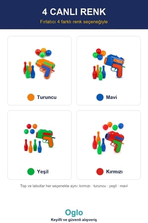 Top Fırlatan Tabanca 4 Labut 4 Top - Nişan Hedef Vurma Oyunu Kırmızı 3+ Yaş - Kırmızı