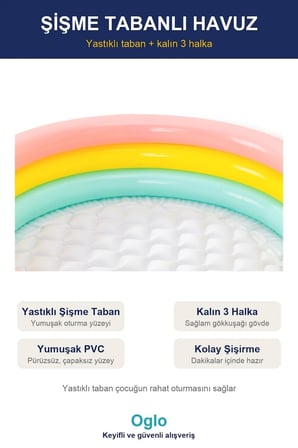 Şişme Oyun Havuzu 100 Top Dahil — Çocuk Top Havuzu, Yumuşak Renkli Toplu Bahçe Deniz Oyun Havuzu 1+ 