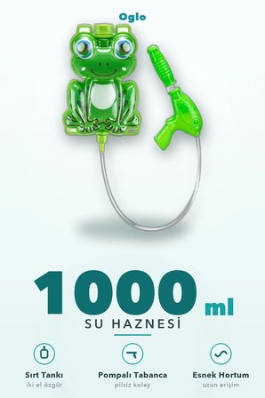 Su Tabancası Sırt Çantalı Pompalı — Frogy Su Depolu Tanklı Çocuk Su Tüfeği, Yaz Bahçe Havuz Oyuncağı