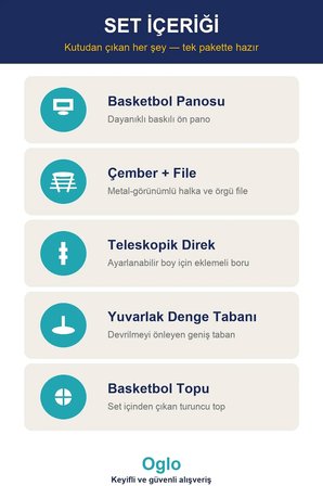 Basketbol Potası Seti Top Dahil — Yükseklik Ayarlı Ayaklı Çocuk Oyuncak Basket Potası, Ev Bahçe 3+ Y