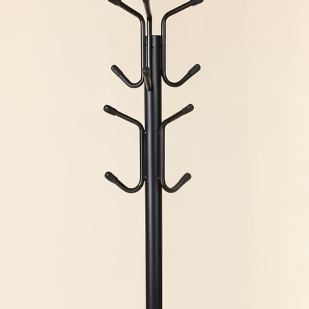 Upstyle Viona 12 Askılı Metal Ayaklı Portmanto Siyah 161 cm