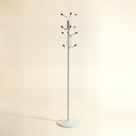 Upstyle Viona 12 Askılı Metal Ayaklı Portmanto Beyaz 161 cm