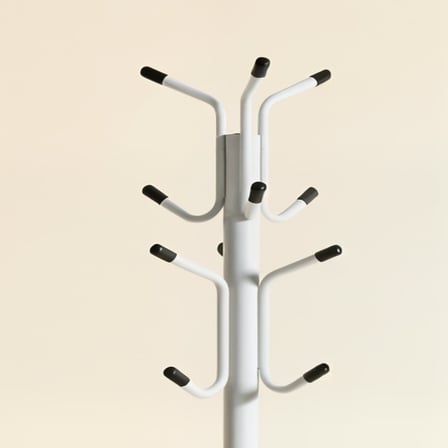 Upstyle Viona 12 Askılı Metal Ayaklı Portmanto Beyaz 161 cm