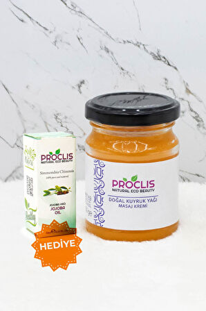 Doğal Ev Yapımı Kuyruk Yağı Masaj Kremi, Jojoba Yağı Hediyeli