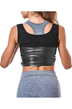 Kadın Termal Sauna Atlet Yağ Yakımınıza Zayıflamanıza Yardımcı Renk Siyah (EX-04)