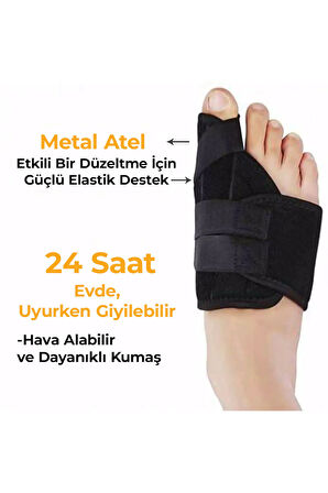 Ayak Ateli Ayak Baş Parmak Bunyon Koruyucu 1 Çift (SAĞ VE SOL) (Gece Ateli EX-89)