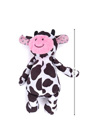 Peluş İnek Sevimli Yumuşak Uyku ve Oyun Arkadaşı Yastık Hediyelik Dekoratif Oyuncak 