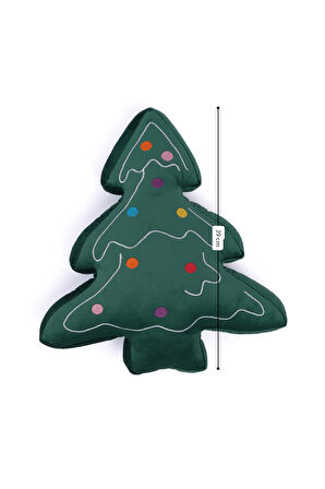 Yılbaşı Çam Ağacı Peluş Yastık Ev ve Ofis Dekoratif Hediyelik Aksesuar