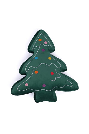 Yılbaşı Çam Ağacı Peluş Yastık Ev ve Ofis Dekoratif Hediyelik Aksesuar