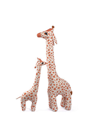 Peluş Zürafa 2’li Set Büyük ve Orta Boy Uyku Arkadaşı Dekoratif Hediyelik Oyuncak