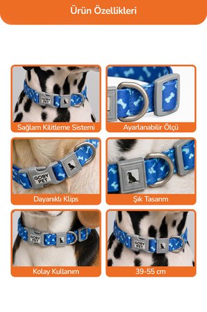 Köpekler İçin Dayanıklı Ve Güvenli, Desenli Boyun Tasması ( 25mm )