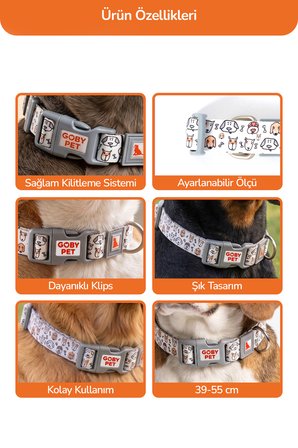 Köpekler İçin Dayanıklı Ve Güvenli, Desenli Boyun Tasması ( 25mm )