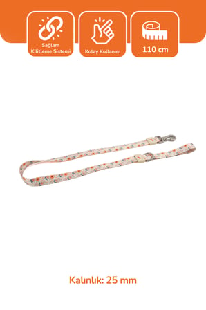 Köpekler İçin Dayanıklı Ve Güvenli, Desenli Gezdirme Tasması ( 25mm )  