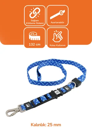 Köpekler İçin Dayanıklı Ve Güvenli, Desenli Eller Serbest Gezdirme Tasması ( 25mm )