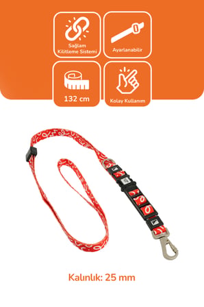 Köpekler İçin Dayanıklı Ve Güvenli, Desenli Eller Serbest Gezdirme Tasması ( 25mm )