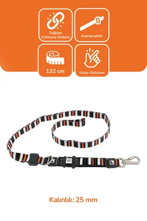 Köpekler İçin Dayanıklı Ve Güvenli, Desenli Eller Serbest Gezdirme Tasması ( 25mm )