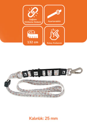 Köpekler İçin Dayanıklı Ve Güvenli, Desenli Eller Serbest Gezdirme Tasması ( 25mm )