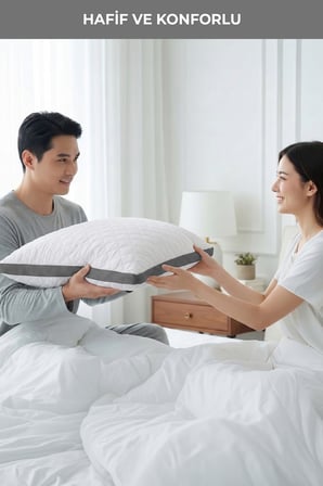 2'li Klimalı Yastık 50x70 cm – Terletmeyen, Hava Alan Mikrofiber Uyku Yastığı GRİ