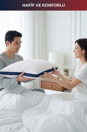 2'li Klimalı Yastık 50x70 cm – Terletmeyen, Hava Alan Mikrofiber Uyku Yastığı Bordo-Lacivert