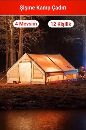 12 Kişilik 4 Mevsim Şişme Kamp Çadırı