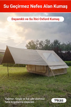 Rovos 6 Kişilik Şişme Kamp Çadırı, 4 Mevsim Su Geçirmez Oxford Kumaş, Tenteli ve Sineklikli Pencere, Kolay Kurulum Lüks Aile Çadırı (300x210x200 cm, 6.3 m²)