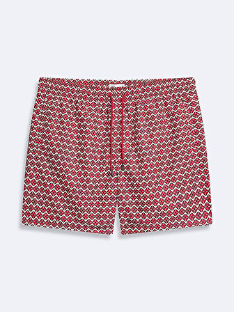 Desenli Regular Pembe Deniz Şort