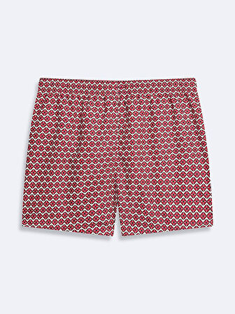 Desenli Regular Pembe Deniz Şort