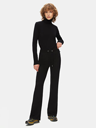 Beli Lastikli Flare Siyah Eşofman