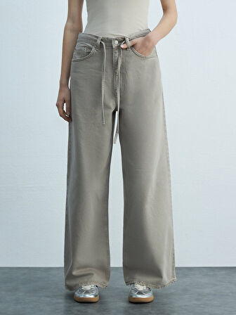 Denıssa Geniş Paça Yüksek Bel Jean Pantolon