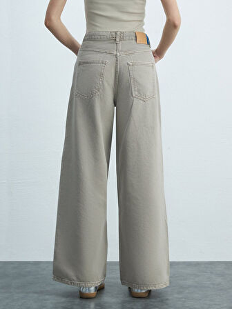 Denıssa Geniş Paça Yüksek Bel Jean Pantolon