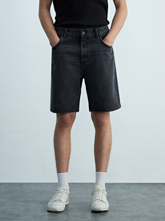 Jadrıen Rahat Kesim Yüksek Bel Jean Bermuda