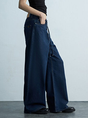 Denıssa Geniş Paça Yüksek Bel Jean Pantolon