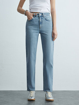 New Wanda Düz Paça Rahat Kesim Jean Pantolon