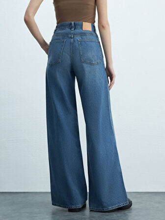 Marıam Geniş Paça Yüksek Bel Jean Pantolon