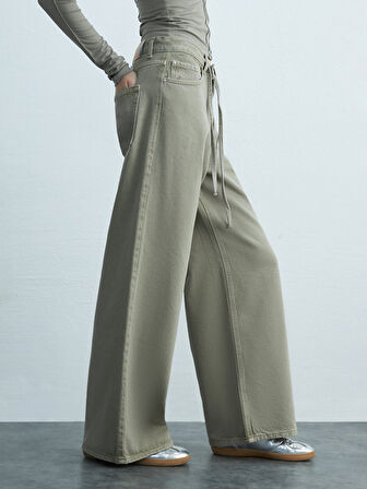 Denıssa Geniş Paça Yüksek Bel Jean Pantolon