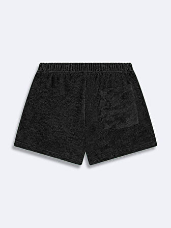 Baskılı Relaxed Mini Siyah Şort