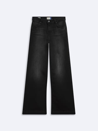 Marena Wide Leg Yüksek Bel Mid Indigo Jean Pantolon