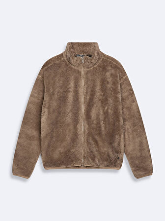 Fermuarlı Polar Camel Hırka