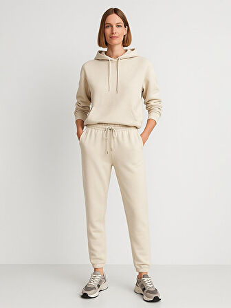 Beli Lastikli Polar Beyaz Eşofman