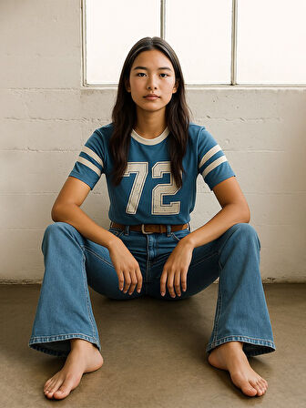 Kısa Kollu Sıfır Yaka Basic Mavi T-shırt