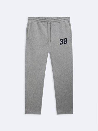 Beli Lastikli Düz Paça Gri Eşofman