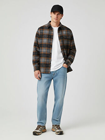 Uzun Kollu Kareli Oduncu Siyah Gömlek