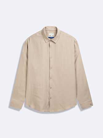 Uzun Kollu Önü Düğmeli Basic Gri Gömlek