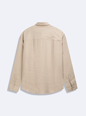 Uzun Kollu Önü Düğmeli Basic Gri Gömlek