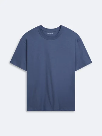 Bisiklet Yaka Basic Mavi T-shırt