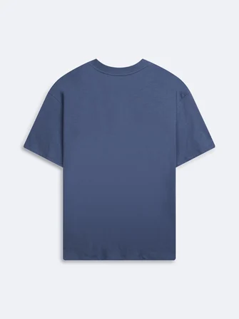 Bisiklet Yaka Basic Mavi T-shırt
