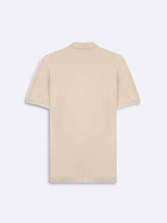 Fermuarlı Pike Polo Yaka Bej T-shırt