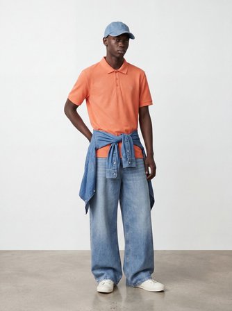 Basic Pike Polo Yaka Turuncu T-shırt