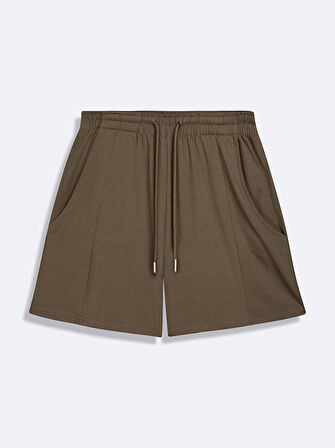 Beli Lastikli Kısa Yeşil Şort